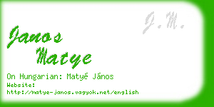 janos matye business card