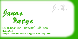 janos matye business card